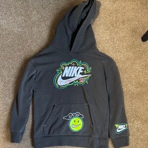 Nike Olive Green Hoodie with Neon Graphic Logo